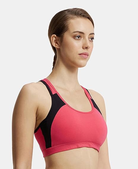 Jockey 1380 Women’s Cotton Active Bra – Wirefree Padded Racerback